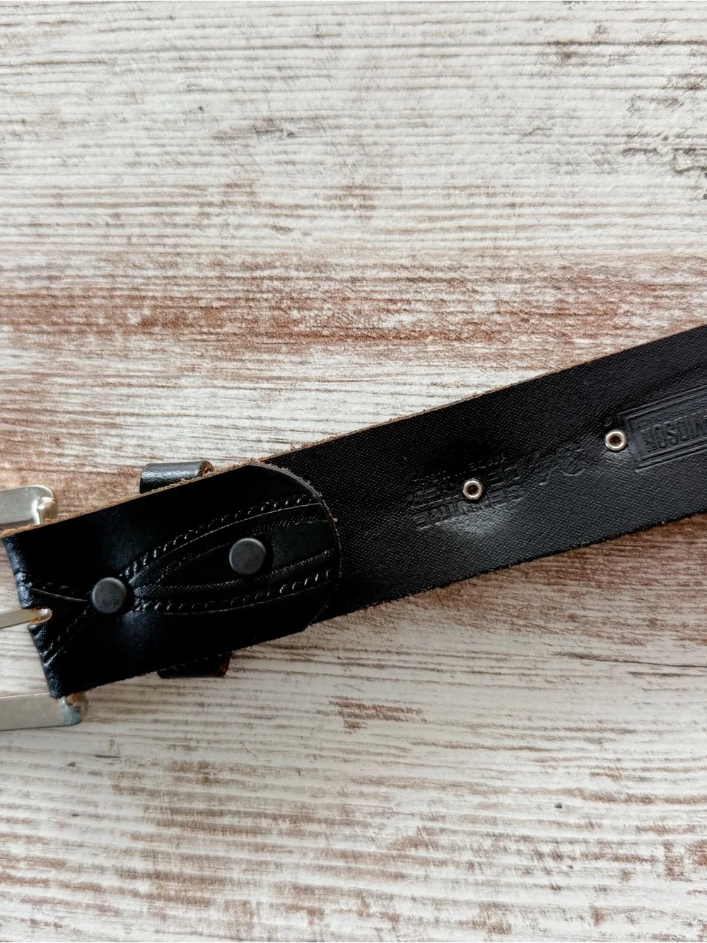 Harley-Davidson Black Leather Silver Wing Logo Belt 34